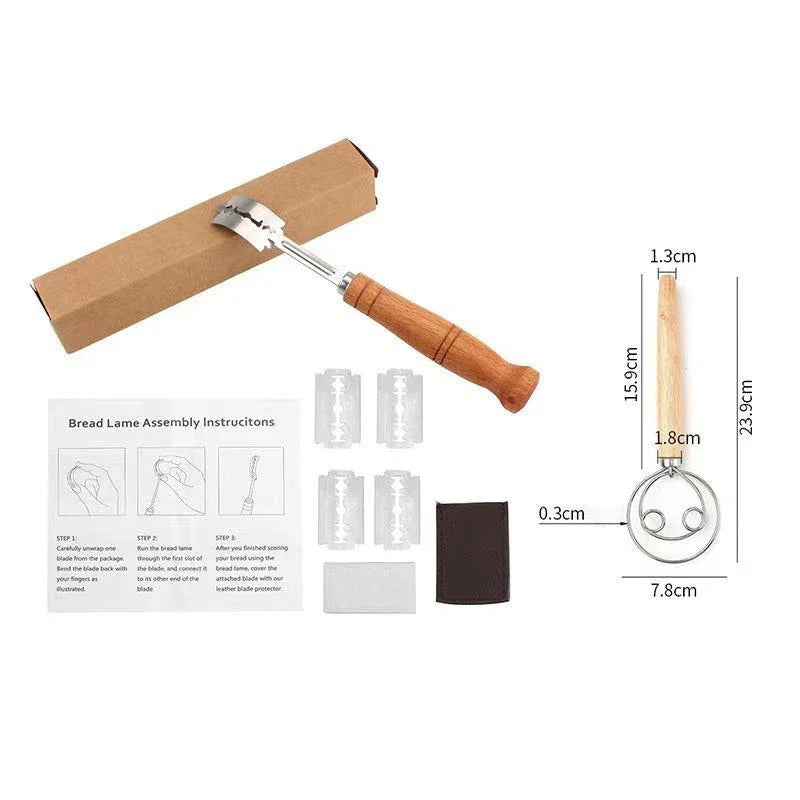 Wood Bread Cutter French Bread Blades Kitchen Gadgets Wood Long Handle Baking Accessory European Style Curved Arch Toast Knife