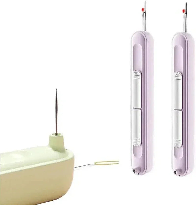 2 In 1 Needle Threader and Seam Ripper Tool Multifunctional Sewing Thread Remover Cross Stitch Crafting Accessories Easy Use