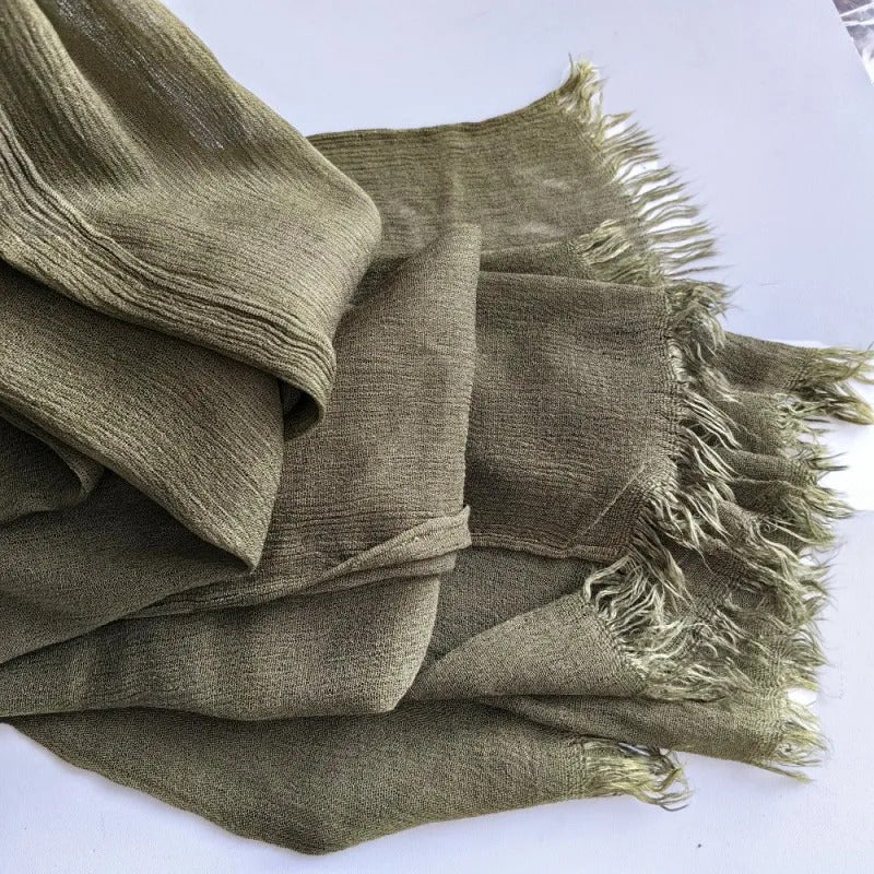 61 Colors Soft Cotton Viscose Scarf Rayon Material Muslim Hijab Mid Eastern Plain Solid Color Headscarf With Tassel