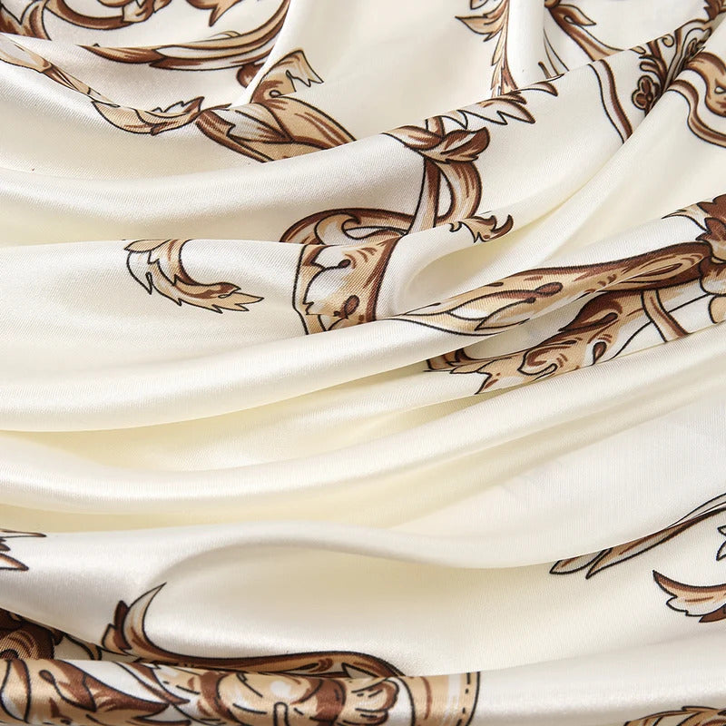 Fashion Scarves Women Shawl Print Silk Satin Hijab Female Bandana Luxury Brand Square Ladies Bandanna Foulard Muffler 90*90cm