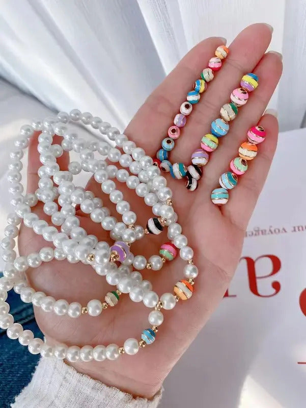 20PCS, Gold Plated Enamel Rondelle Spacer Beads Charms Loose Bead DIY Jewelry Making Necklace Bracelet Supplies