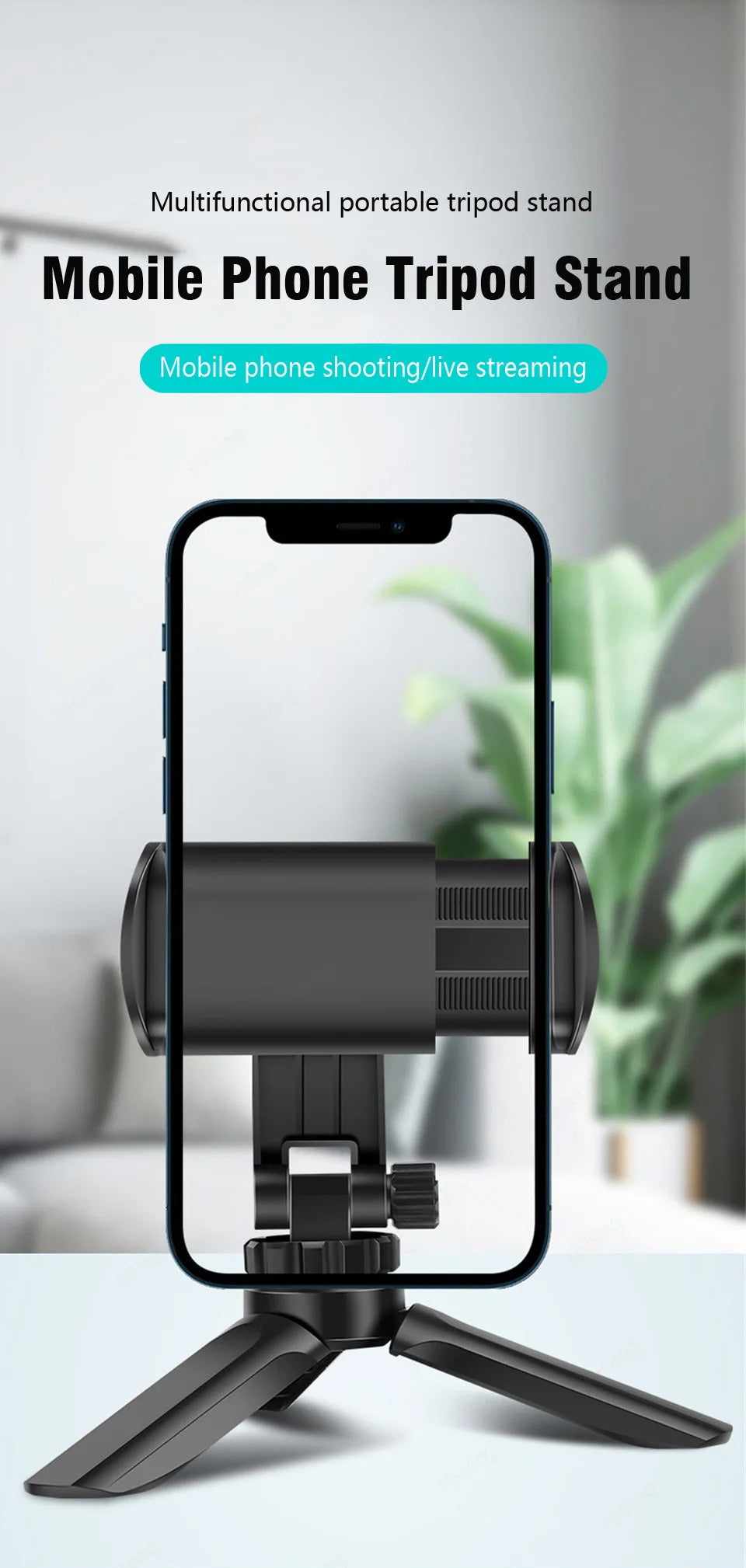 Phone Holder Portable Tripod Foldable Desktop Mobile Phone Stand Rotatable Selfie Holding Live Video Camera Stabilizer Bracke