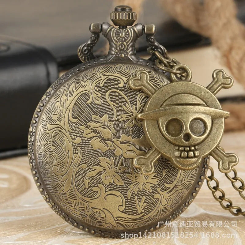 ONE PIECE Anime Cosplay Vintage Pocket Watch Fashion Men Women Necklace Chain Vintage FOB Steampunk Pocket Watches with Pendant