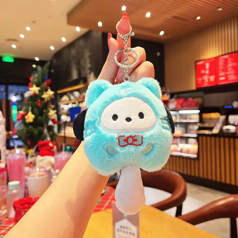 15cm/5.9in Kuromi Plush Keychains Melody Cinnamoroll Doll Cute Funny Hangings Ornament Toys Valentine Day Gift Girl Decoration
