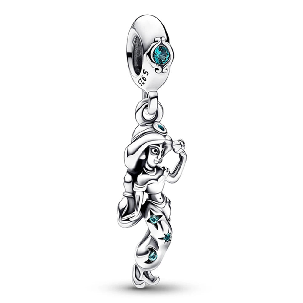 2024 Hot Sale 925 Silver Mermaid Princess Dress Charms DIY Dangle Beads Fit Original Pendant Bracelet Necklace Fashion Jewelry