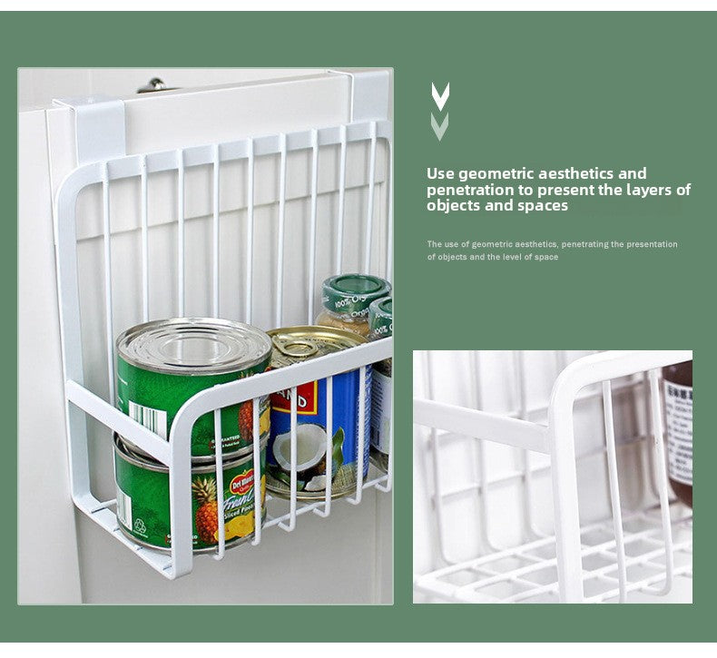 Home Storage Door Rear Hanging Basket Kitchen Condiment Storage Rack Cleaning Cloth Storage Basket Cloth Rack Iron