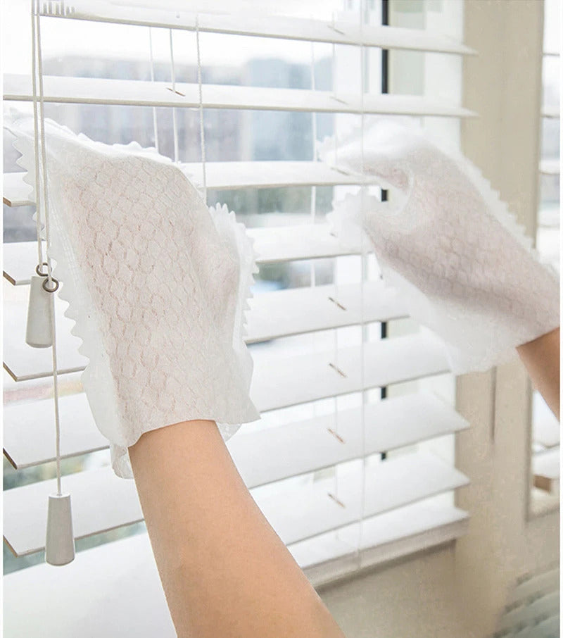 Dust Wipe Mitt Reusable Dusting Glove Microfiber Dusting Cloth Dual-Sided Feather Duster Pet Hair Cleaner for House Kitchen