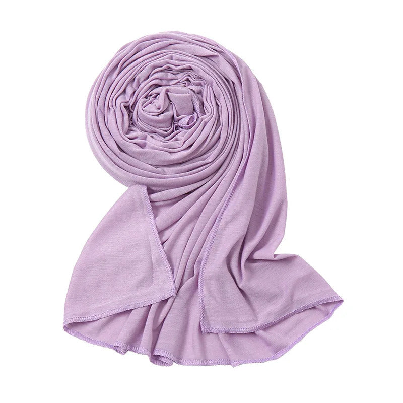 Plain Cotton Jersey Hijab Stretch Scarf Women Muslim Shawl Big Size Long Muffler Fashion Ramadan Headband Turban 180*80cm