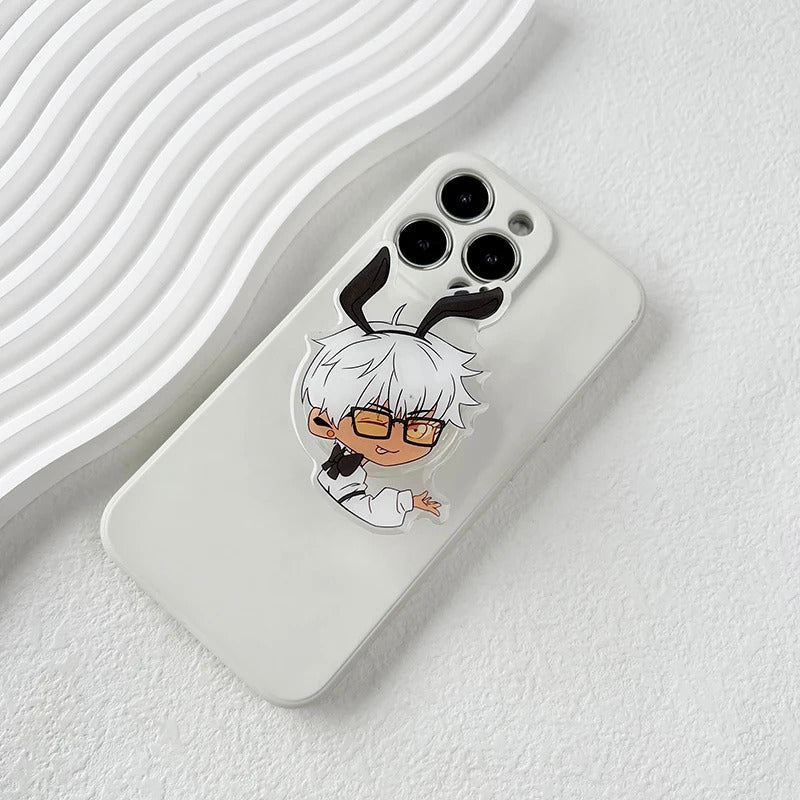 Cute Transparent Acrylic Cartoon Anime Mobile Phone Holder Quadratic enthusiast socket tok stand Grip