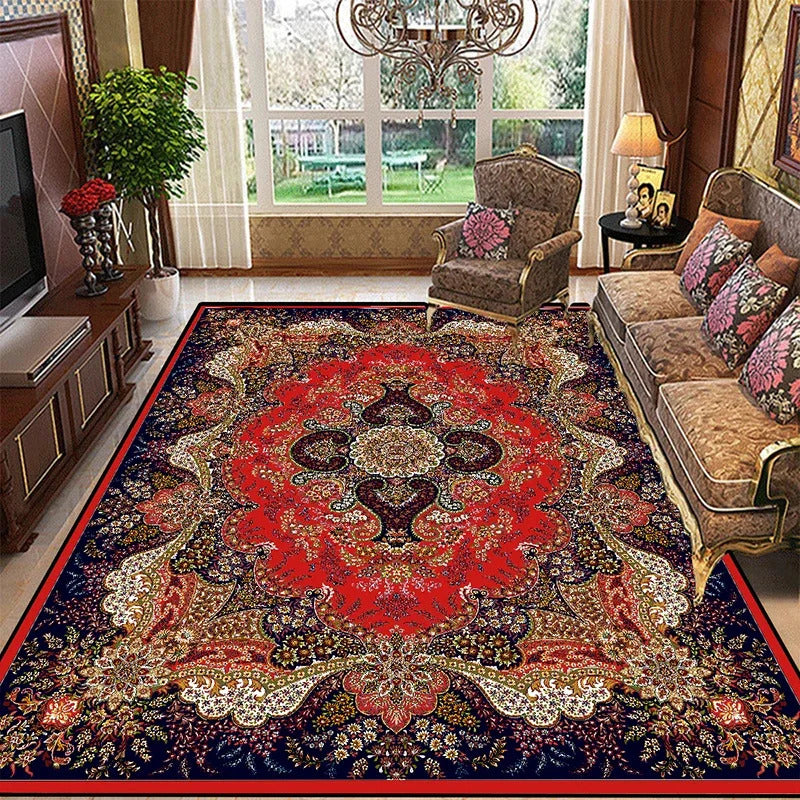 Vintage Bohemian High-end Luxury Carpet Retro Türkiye Persian Style Large Rug Classical Non Slip Washable Living Roon Floor Mat