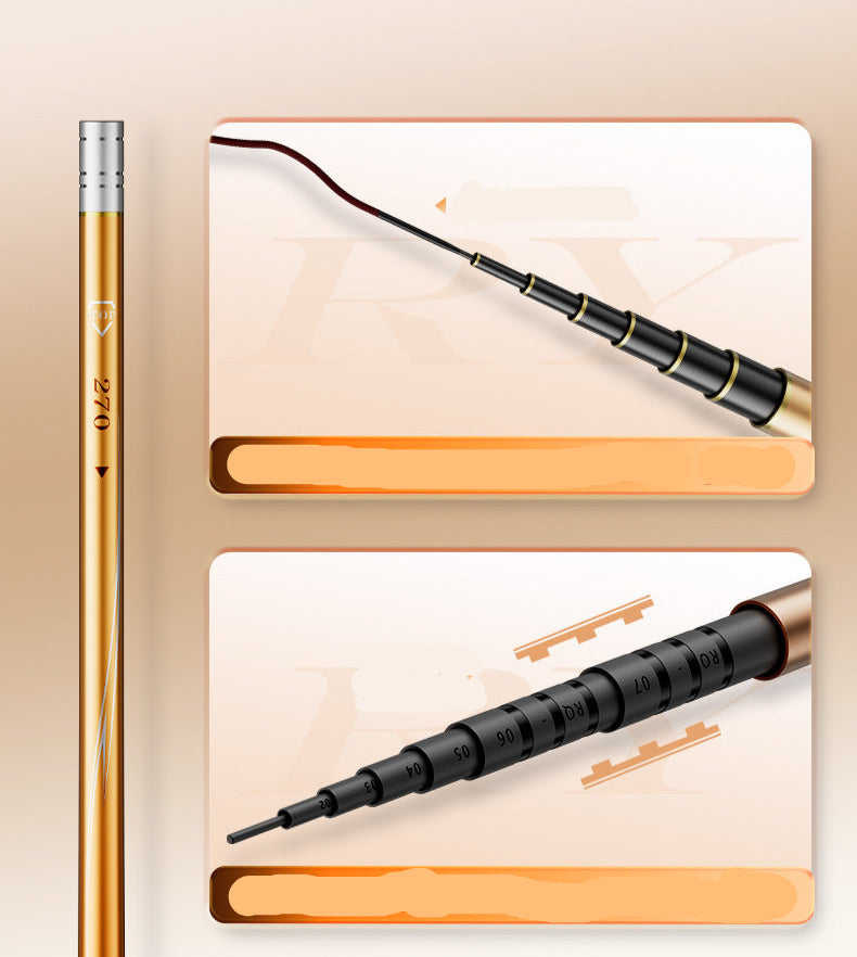Rongyu Ultra-Light Short Section Stream Rod Fishing Rod Pole Rod 28 Adjustable Fishing Rod Carp Rod Micro Object Taiwan Fishing Rod One Piece Wholesale