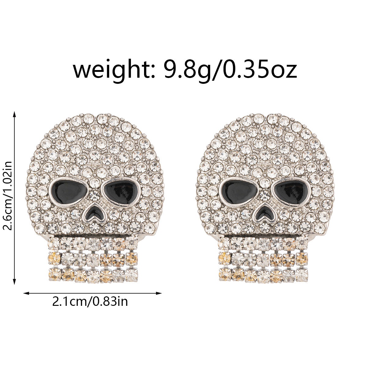 Halloween Quirky Accessories Crystal Inlaid Skull Earrings Oil Drop Witch Earrings Pumpkin Head Bat Earrings