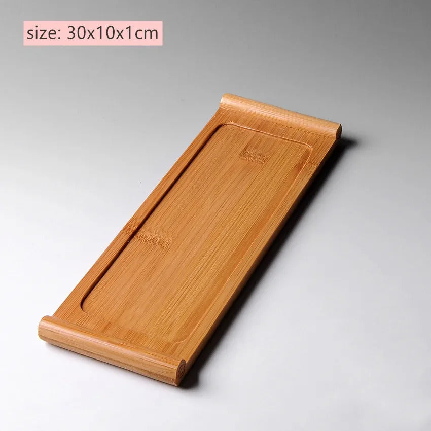 Large Capacity Water Storage Bamboo Tray Delicate Round Tea Board Chinese Tea Set Trays Decorative Traditional Tea Accessories