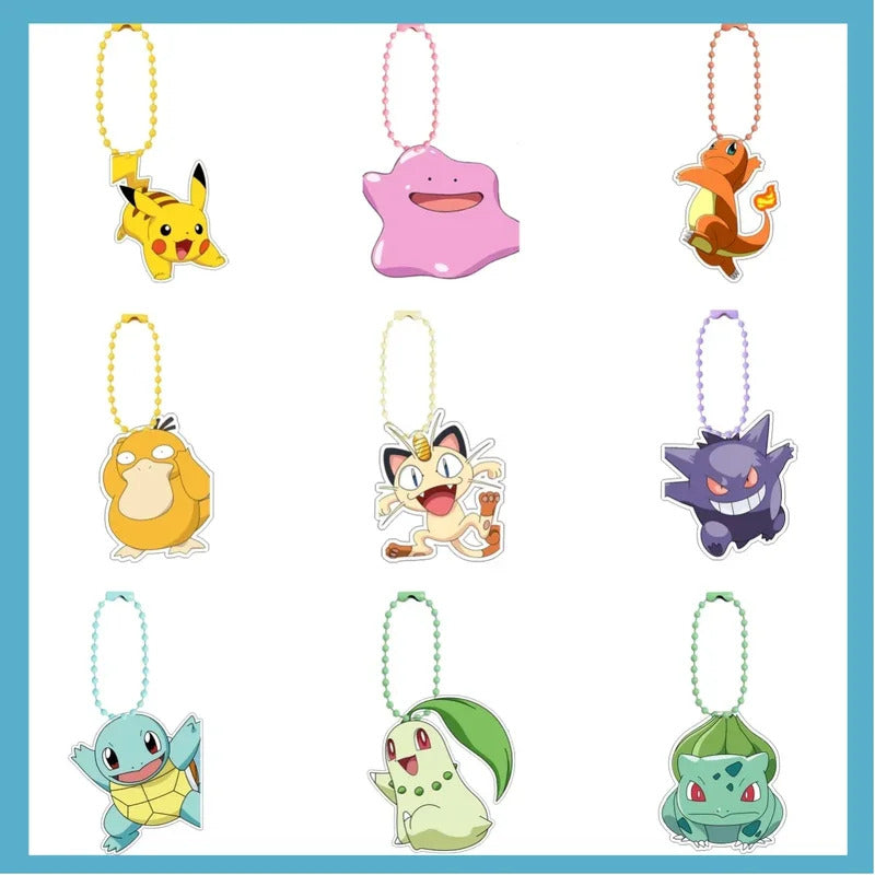 Pokemon Bulbasaur Squirtle Charmander Self-Control Acrylic Cartoon Key Buckle Pendant Anime Classics Game Collection Gift Toys