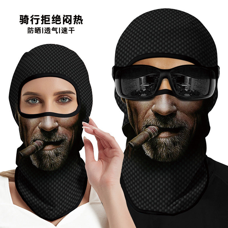 Summer Sun-Proof Headgear Men's and Women's Outdoor Motorcycle Riding Helmet Lining Headgear Fishing Funny Facekini Face Protection Face Mask