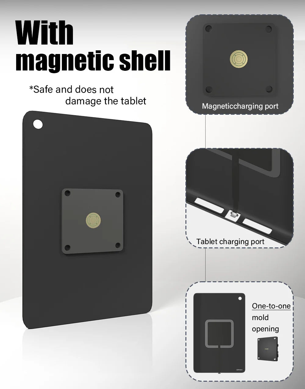 Supplied Magnetic Wall Mounted Charging Stan for Samsung Galaxy Tab A9 8.7 inch intelligent switch 18W Power in Wall emonita