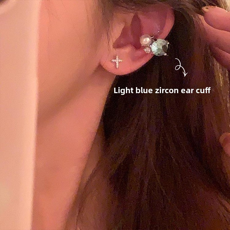 GenOptics Aura Essence Sparking Zirconium Ear Clip Non-Piercing Ear Clip Unique and Beautiful High-End Sense Light Luxury Temperament Earrings Female Earrings