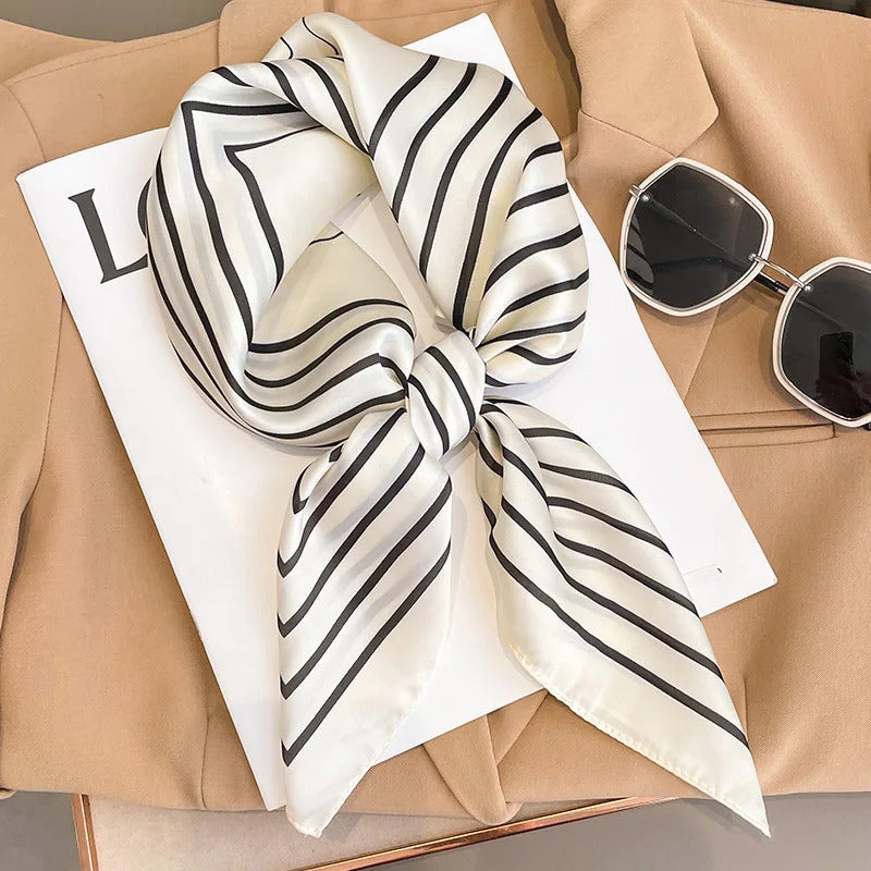 Luxury Design 70*70cm Horse Print Silk Square Scarf Women Soft Satin Hairband Neckerchief Office Hijab Headband Foulard Gift
