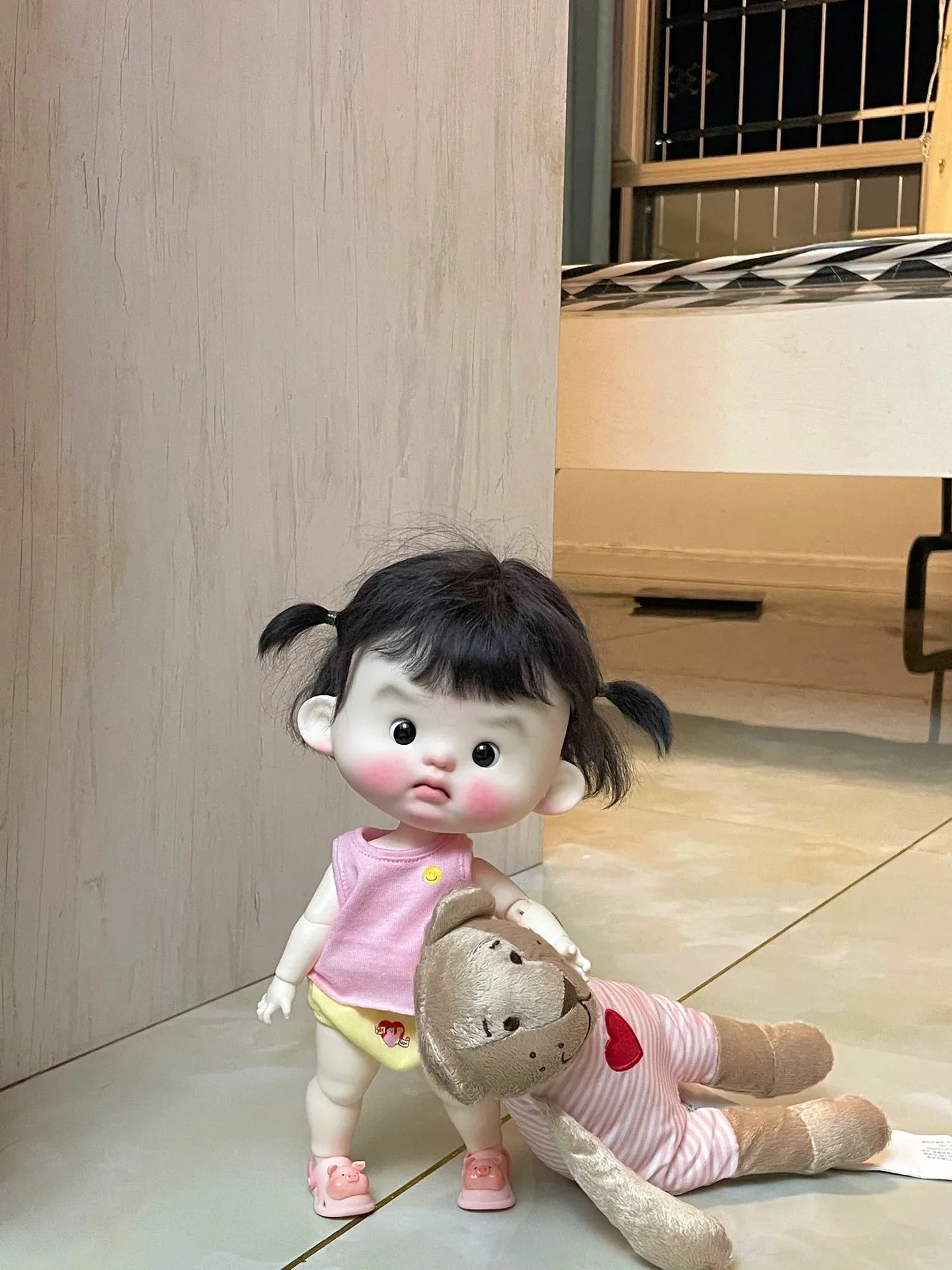 ShugaFairy New Design 1/6 PangPi Big Head with Baby Body Resin Material Cute Ball Jointed Dolls