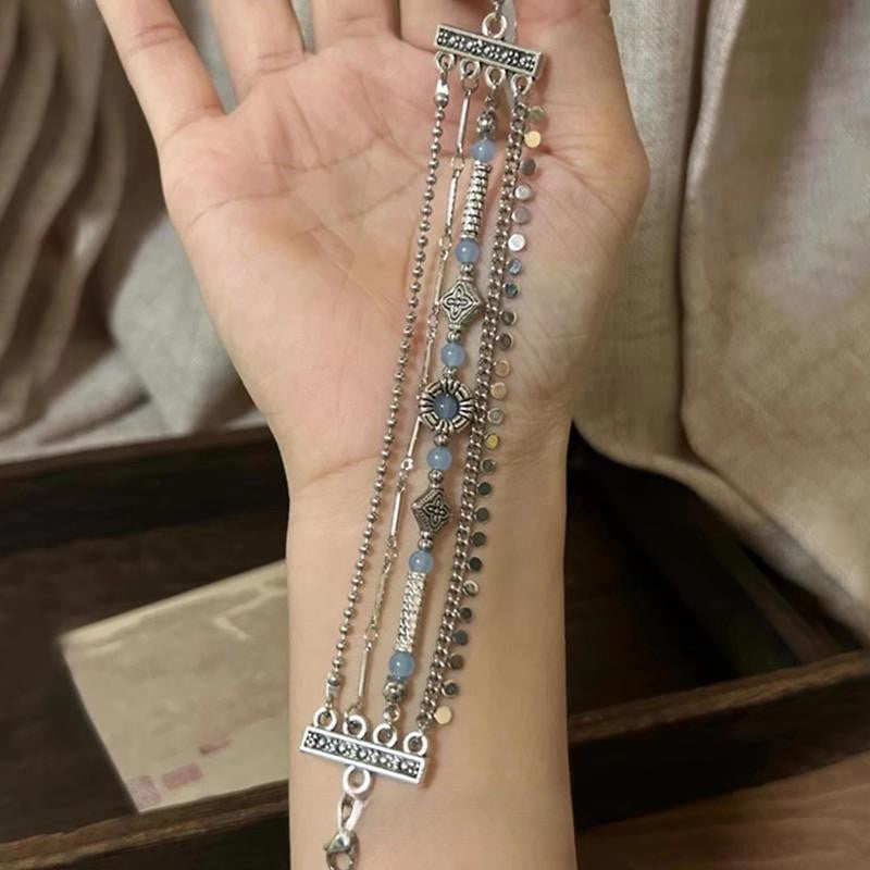 Exotic Miao Ethnic Style Multi-layer Bracelet for Girls 2025 New Cool High-end Ancient Style Unique Hand Jewelry