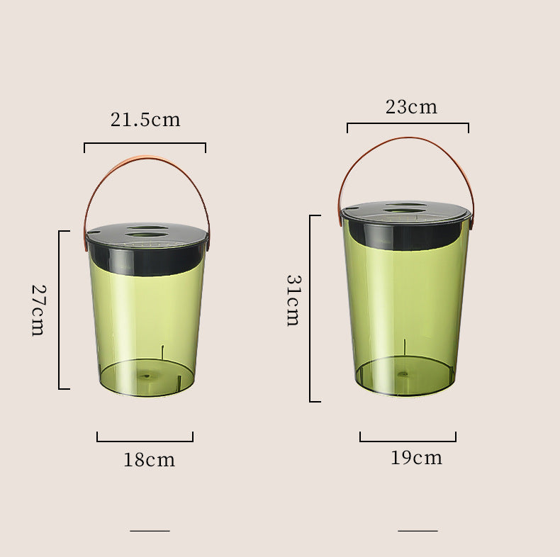 Tea Bucket Office Large Capacity with Strainer Dry Wet Separation Household Table round Portable Transparent Tea Residue Barrel