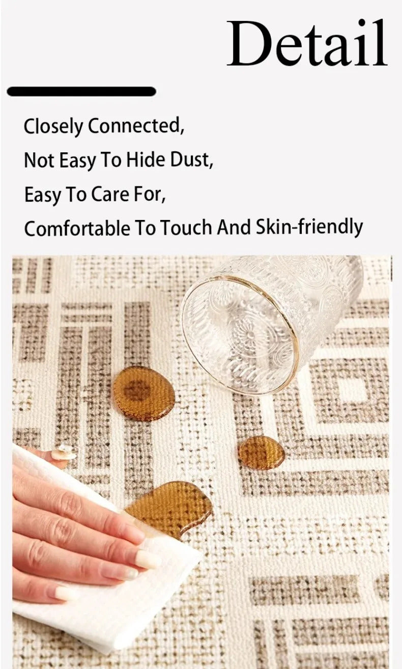 Beige Large Size Living Room Carpets Geometric Cream Carpet Luxury Home Decoration Rugs Easy To Clean Non-Slip Bedroom Rug ковер