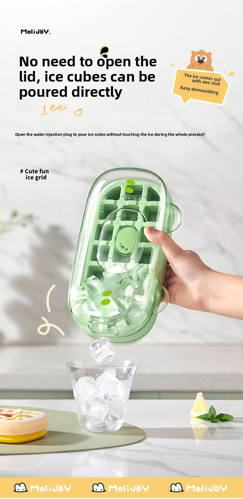 Ice Cube Mold Press Ice Cube Kettle Water Cup Household Food Grade Household Ice Box Frozen Ice Cube Storage Artifact