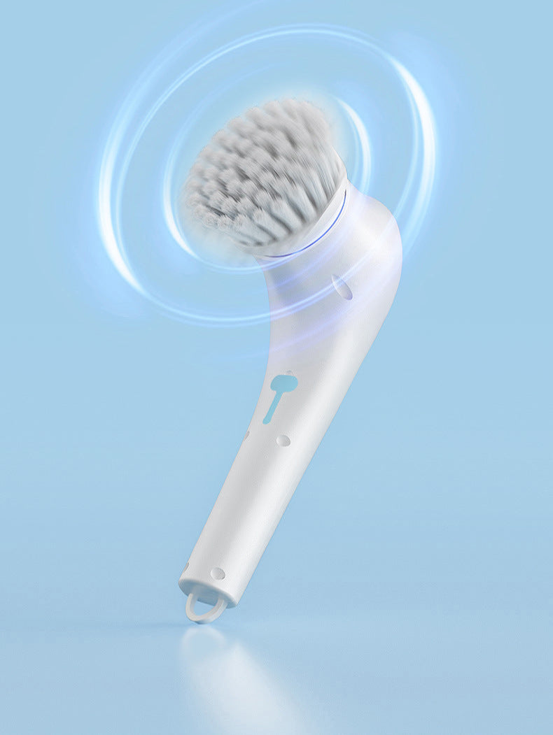 Cleaning Brush Export Electric Cleaning Brush Steel Wool Ball Five Brush Heads Long Handle Handheld Cleaning Kitchen Dishwashing Magic Tool