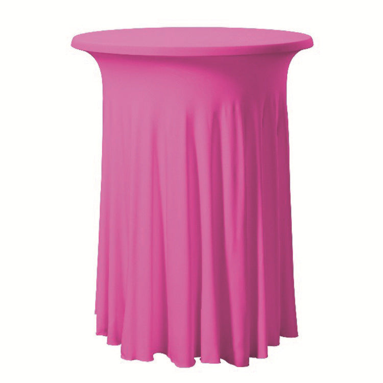 Elastic Tablecloth Cocktail Skirt Table Cover Banquet High Bar Round Elastic Cover