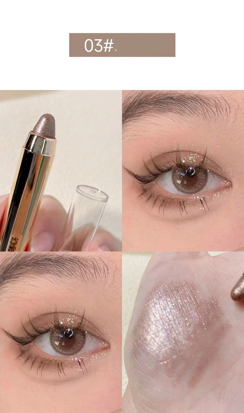 Myho Lazy Eye Makeup Highlight Eye Shadow Pen Lying Silkworm Pen Double-Headed Eye Shadow Stick Non-Blooming Eye Makeup Repair High Gloss Cream for Women