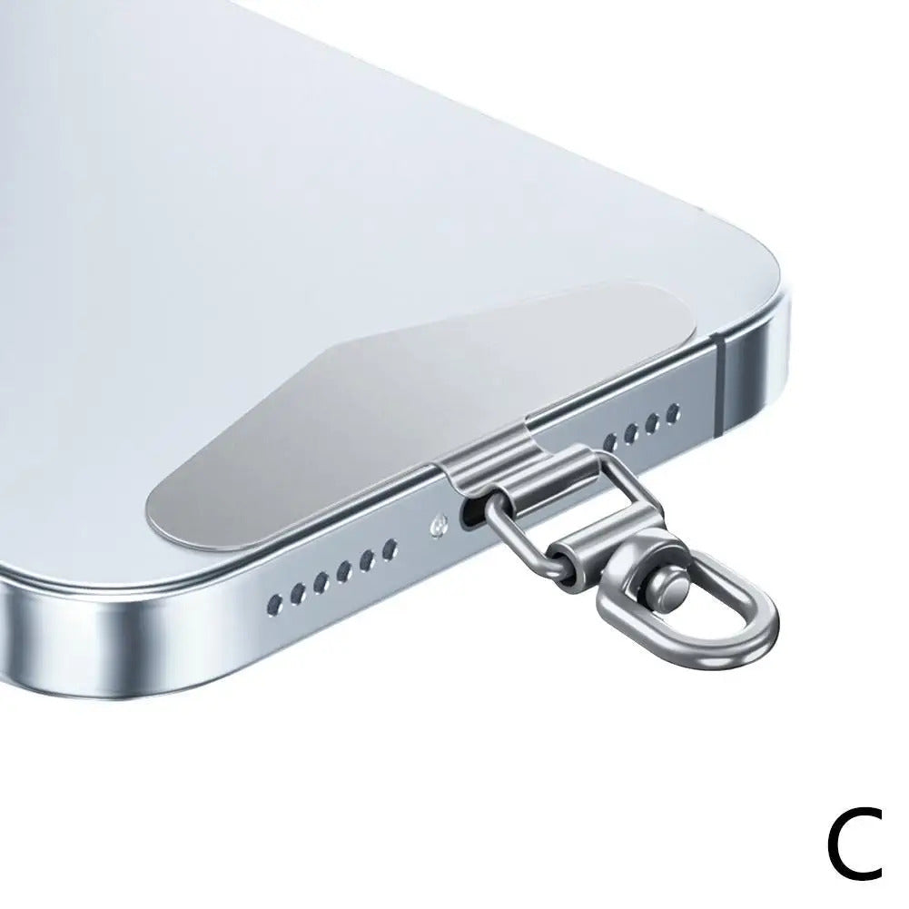 Upgrated 360 Rotatable Steel Phone Tether Tab Metal Patch Gasket Cellphone Lanyard Safety Connecter Piece New