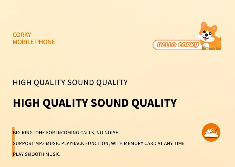 2023 New Cute Mini Koki Mobile Phone Flip Cartoon Kids Children Dual Sim 2G GSM Keyboard Botton MP3 Player Unlocked Cellphone