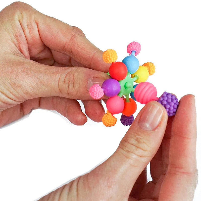 100pcs Pop Beads Children Girls Princess Jewelry Making Kit Creative Necklace Bracelet Rings DIY Ideal Christmas Birthday Gifts