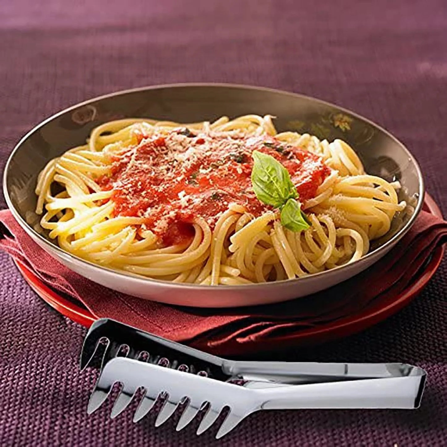 9 Inches 304 Stainless Steel Pasta Tongs Food Clip Steak Bread BBQ Meat Salad Picnic Party Kitchen Baking Cooking Tools