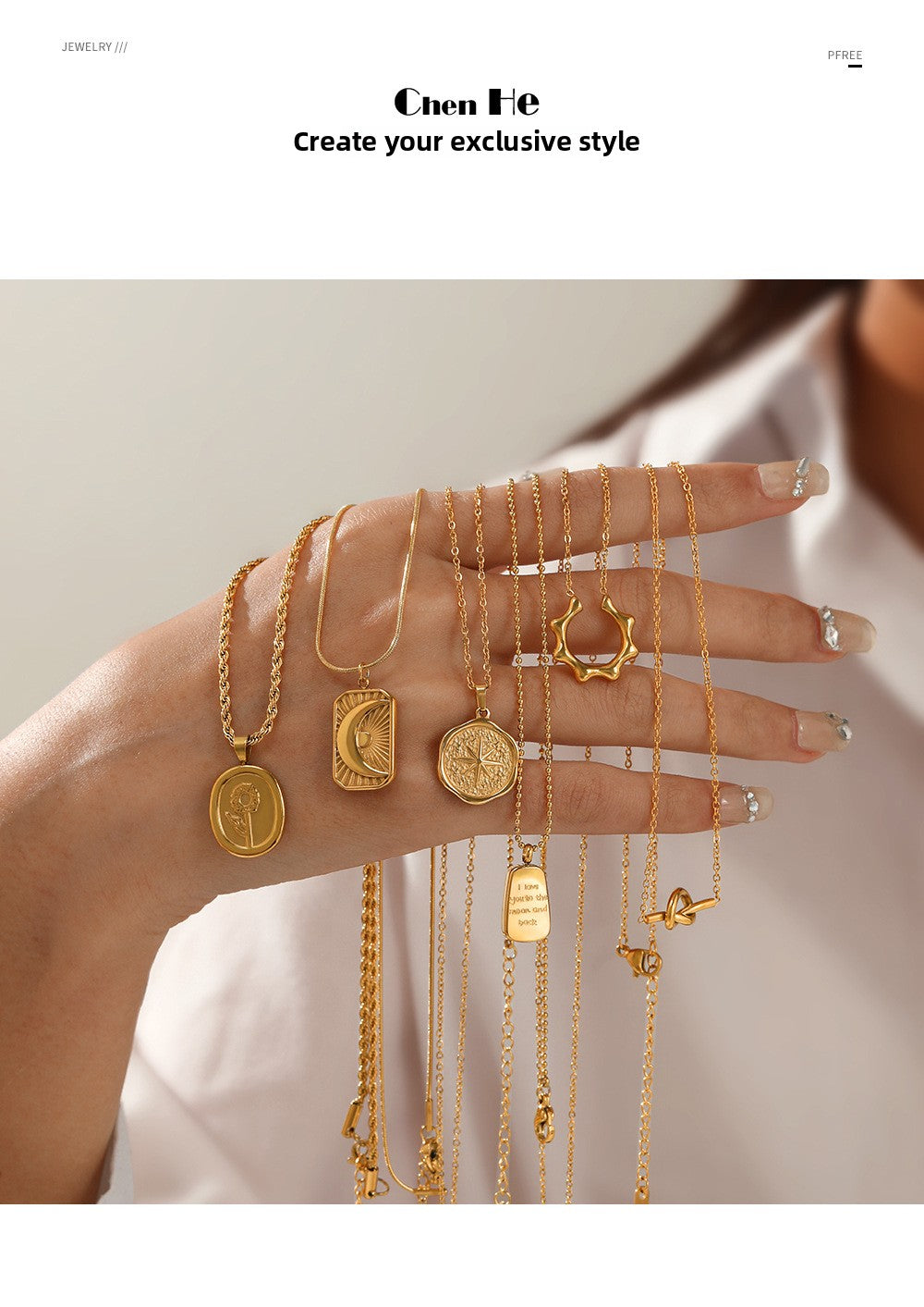 French Retro Braided Star Moon Stainless Steel Necklace Personality Fashion Women's Metal Pendant Titanium Steel Necklace