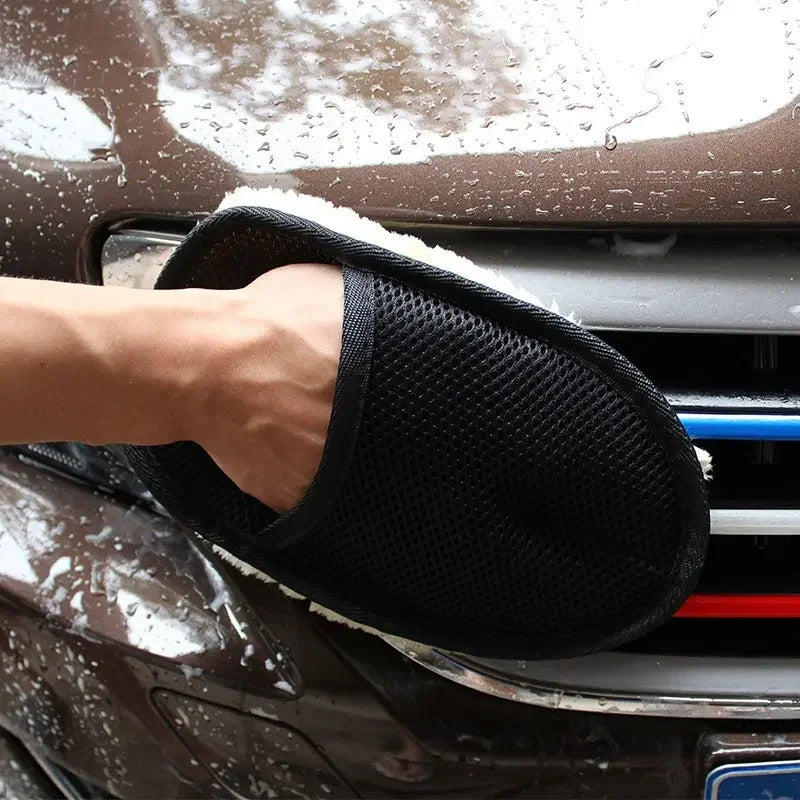 Car Washing Imitation Wool Gloves Thickened Plush Car Wiping Gloves Waxing Polishing Car Cleaning Products cleaning cloth