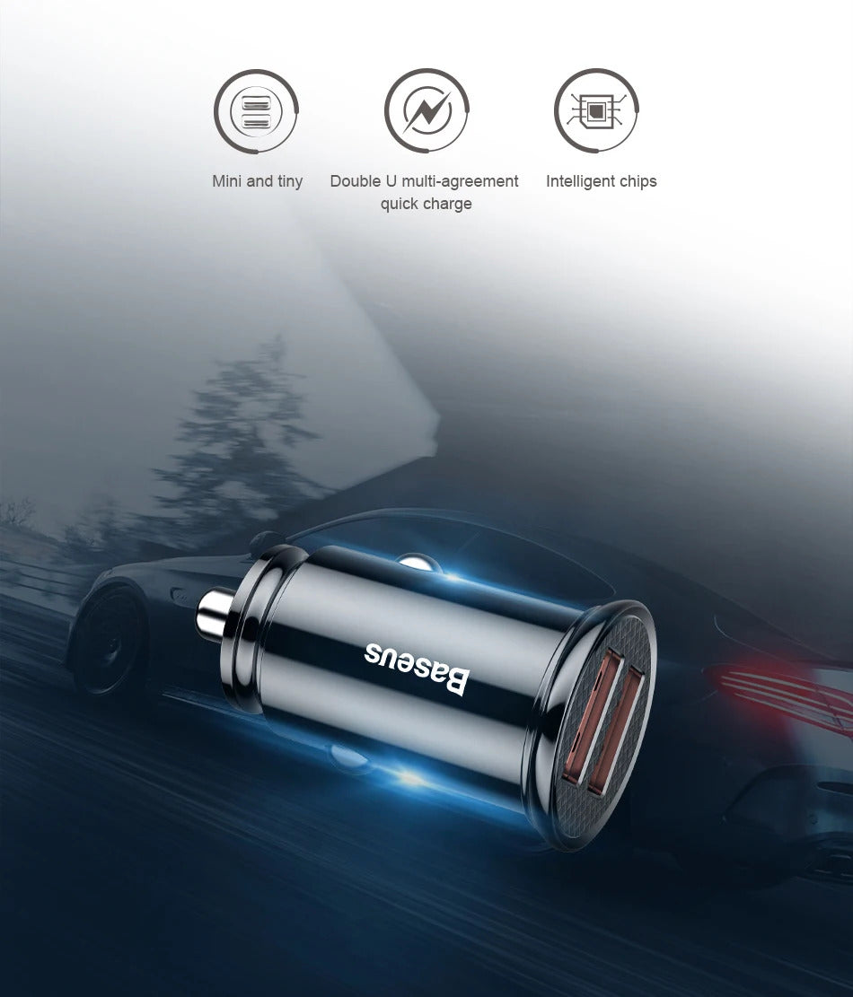 Baseus 5pcs USB Car Charger Quick Charge QC4.0 QC3.0 PD3.0 SCP PPS 5A Type C 30W Fast USB Charger For iPhone Xiaomi Mobile Phone
