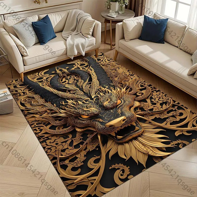 1PC Domineering Oriental Dragon Print Rug Carpets for Bedroom Living Room Sofa Mat Door Mat Dressing Room Rugs for Gifts