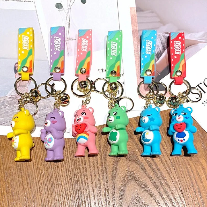 Care Bears Kawaii Keychain for Boys Girls Anime Cartoon Cute Key Ring Bag Car Fashion Decorative Pendant Children Toys Gifts