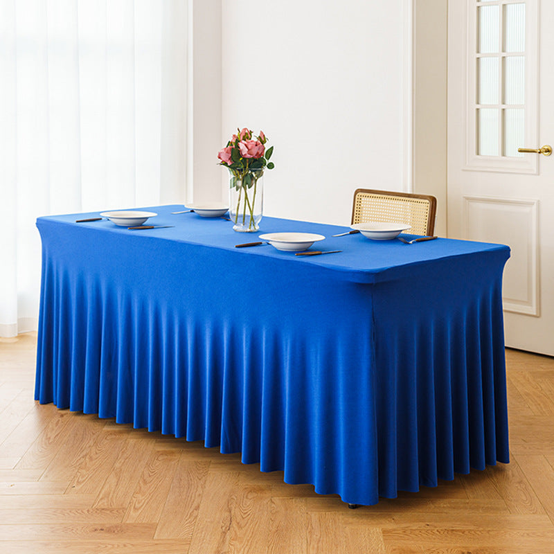 Elastic Table Cover Wedding Banquet 6FT Sun Skirt Rectangular Hem Hotel Party