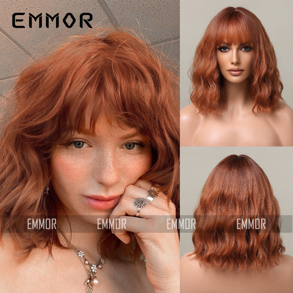 Trendy Hot-Selling Wig for Women, Cute Style, Blonde Bob Short Curly Hair, Factory Stock, Matte High-Temperature Fiber Full Wig