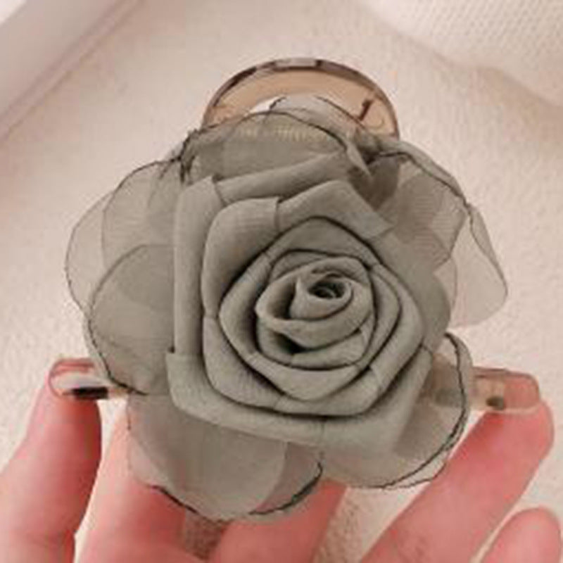 Vacation Organza Flower Hair Clip Travel Outing Hair Accessories Atmosphere Clip Duckbill Clip Hairpin Side Clip Hair Ornament