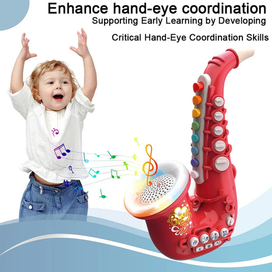 Kids Saxophone Toy Clarinet Toy with Light Music Kids Instruments Early Education Toy for 3 4 5 6 7 Year & Up Old Boy Girls