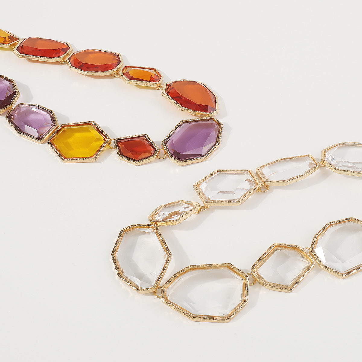 Trendy Accessories ZA Personality Fashion Exaggerated Geometric Resin Colorful Earrings Necklace