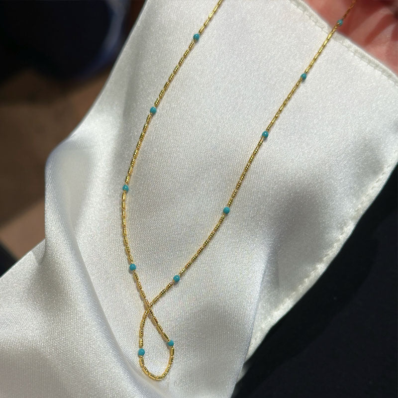 Turquoise Baroque Freshwater Pearl Bracelet Stacked Elegant Women's Bracelet