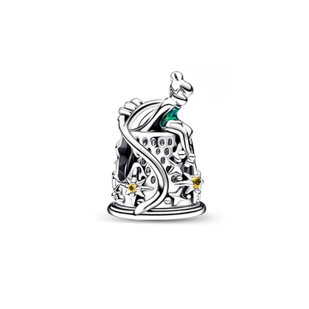 2024 Hot Sale 925 Silver Mermaid Princess Dress Charms DIY Dangle Beads Fit Original Pendant Bracelet Necklace Fashion Jewelry