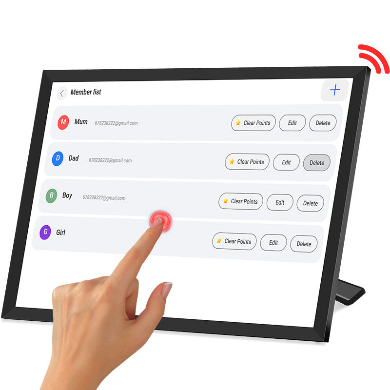 All-in-One Family Smart Calendar: Touch Screen Wall Display w/ Desk Stand - Sync Schedules, Chores, Photos & Videos via App| Never Miss an Event!"