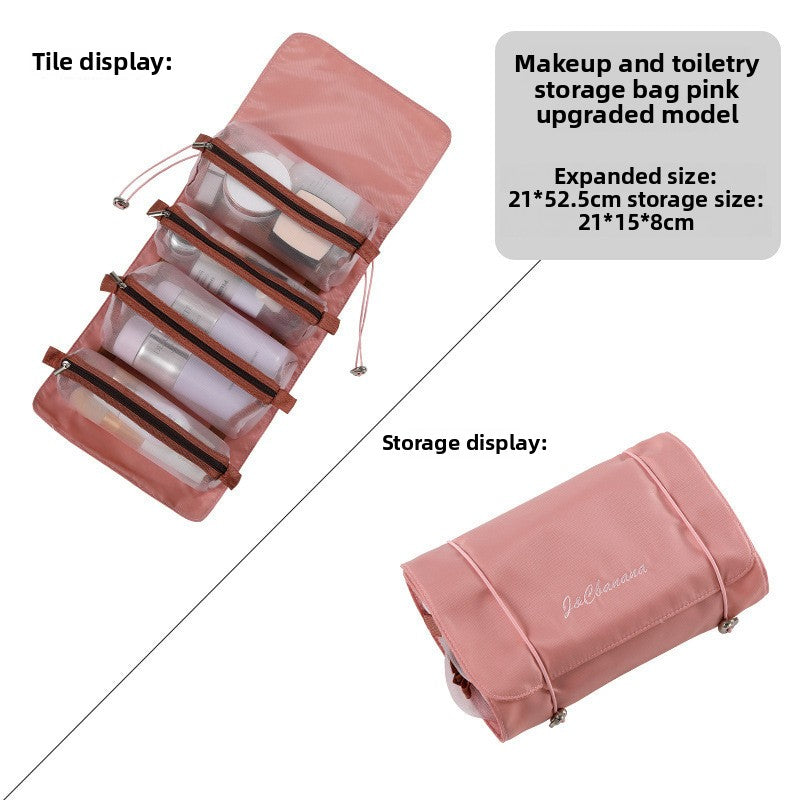 Detachable 4-in-1 Makeup Bag Multifunctional Simple Travel Handheld Foldable Travel Cosmetic Storage Toiletry Bag