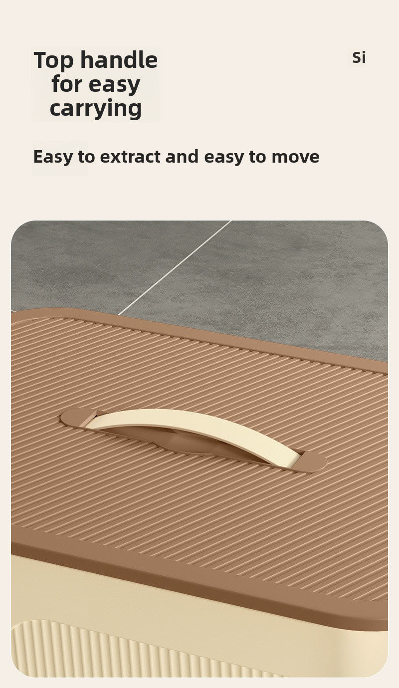 Desktop Storage Box Snacks Sundries Fruit Storage Basket Hand Carry with Cover Plastic Household Clothing Sorting Box for Collection