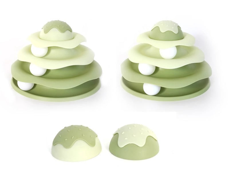 Cat Toy Teaser Wand Cat Turntable Self-Entertainment Ball Kitten Three-Layer Track Disc Kitten Pet Intelligence Artifact